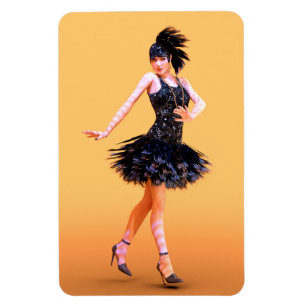 Flapper Dancing Vintage Magnet