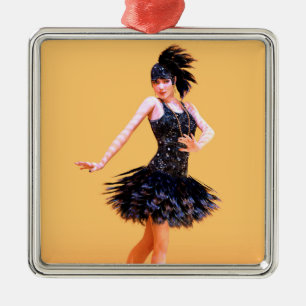 Flapper Dancing Vintage Metal Tree Decoration