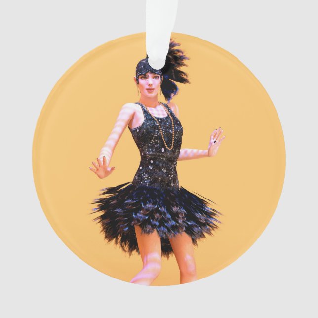Flapper Dancing Vintage Ornament (Front)