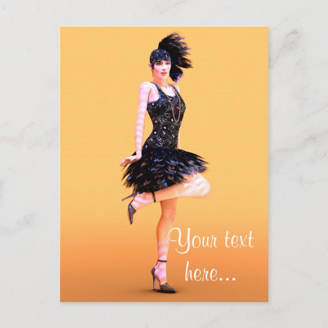 Flapper Dancing Vintage Postcard (Front)