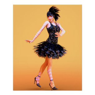 Flapper Dancing Vintage Poster