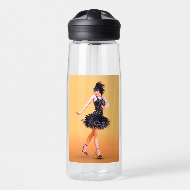 Flapper Dancing Vintage Water Bottle (Front)
