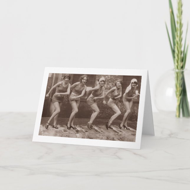 Flapper Era Dancing Girls Card (Front)