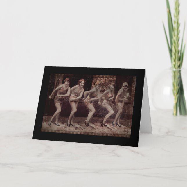 Flapper Era Dancing Girls Card (Front)