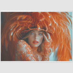 Flapper Fantasy Tangerine Dream Decoupage  Tissue Paper