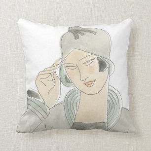 Flapper Fashion Sketch Cushion