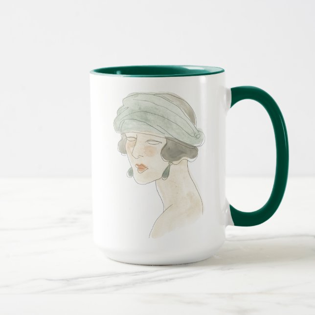 Flapper Fashion Sketch - Portrait Mug (Right)