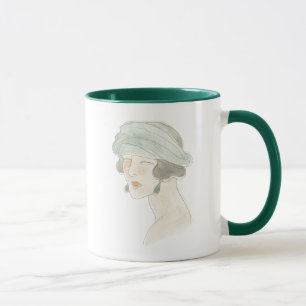 Flapper Fashion Sketch - Portrait Mug