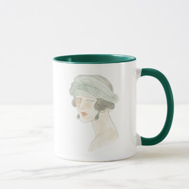 Flapper Fashion Sketch - Portrait Mug (Right)