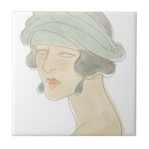 Flapper Fashion Sketch - Portrait Tile