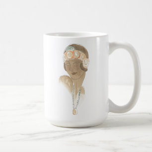 Flapper Fashion Sketch - Woman with Hairpiece Coffee Mug