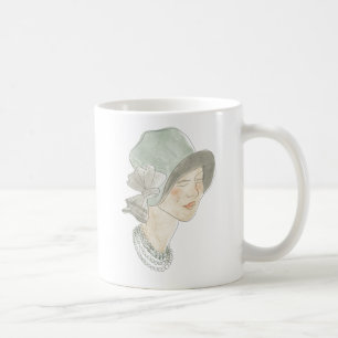Flapper Fashion Sketch - Woman with Hat Coffee Mug