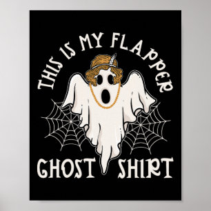 Flapper Ghost 1920s Vintage Halloween Party Roarin Poster