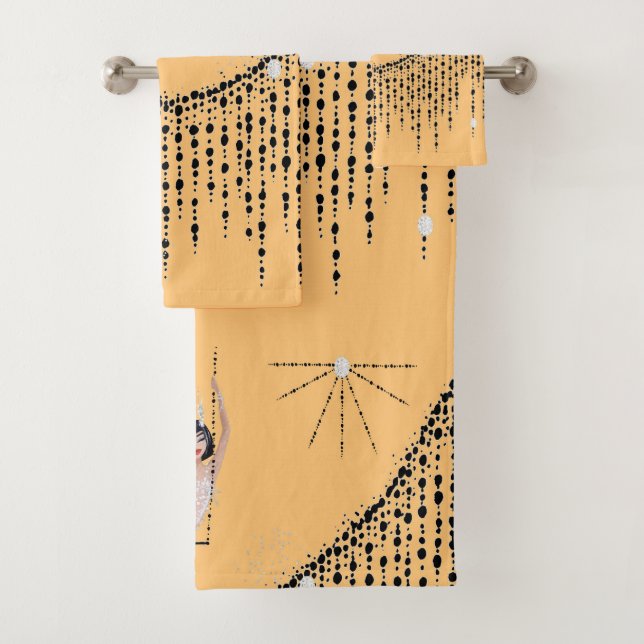 Flapper Girl on Swing Bath Towel Set (Insitu)