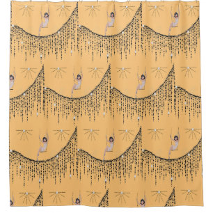 Flapper Girl on Swing Shower Curtain
