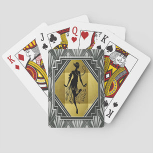 flapper girl playing cards