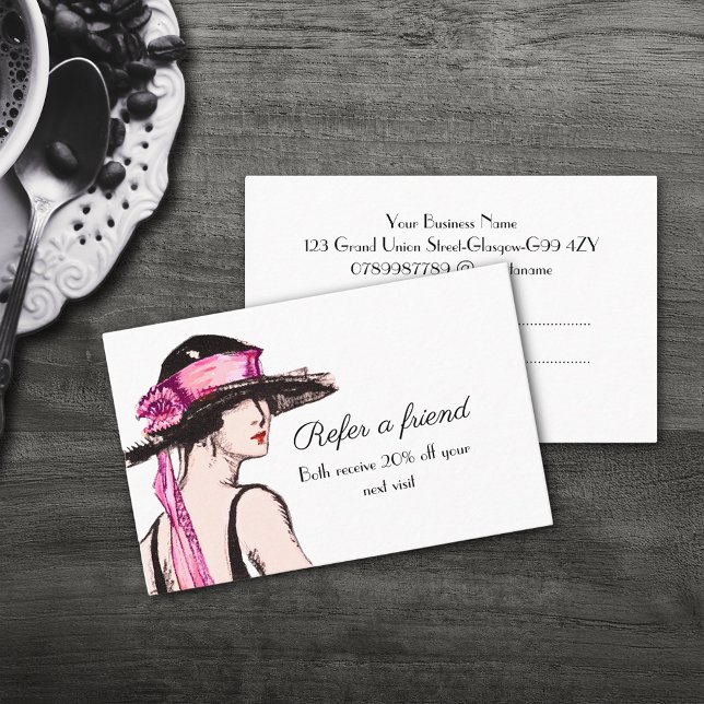  Flapper Girl Refer A Friend  Business Card (Creator Uploaded)