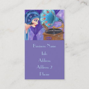 Flapper Girl Roaring Twenties Mouse Gramophone Business Card