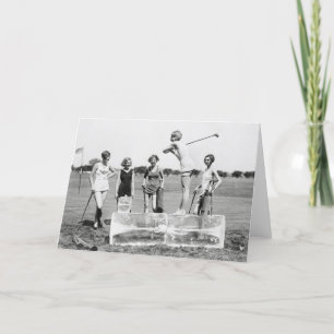 Flapper Girls Playing Golf, 1926 Card