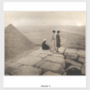 Flapper Girls Sunrise Khufu Pyramid, Egypt 1920 