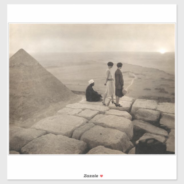 Flapper Girls Sunrise Khufu Pyramid, Egypt 1920  (Sheet)