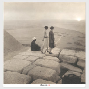 Flapper Girls Sunrise Khufu Pyramid, Egypt 1920 