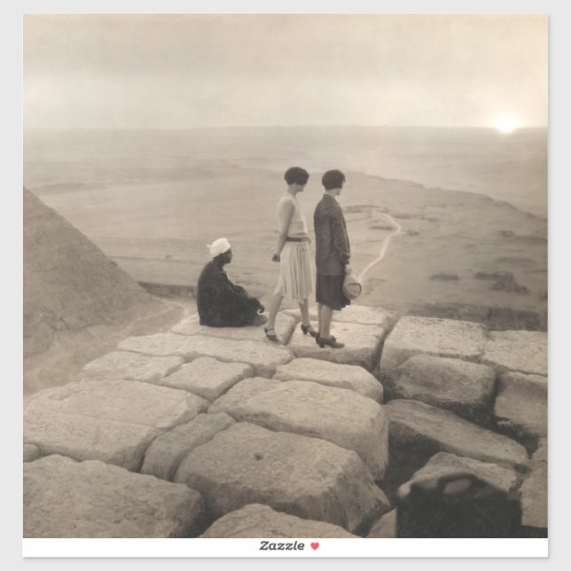 Flapper Girls Sunrise Khufu Pyramid, Egypt 1920  (Sheet)