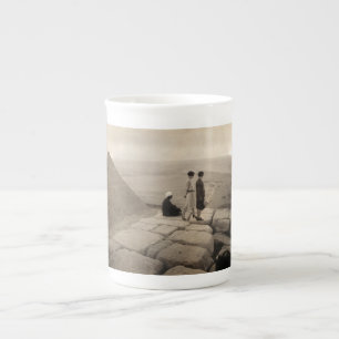 Flapper Girls Sunrise Khufu Pyramid, Egypt 1920  Bone China Mug