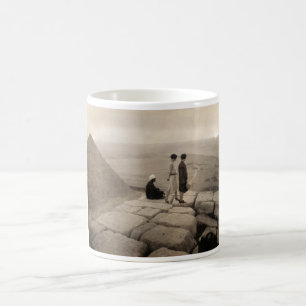 Flapper Girls Sunrise Khufu Pyramid, Egypt 1920  Coffee Mug