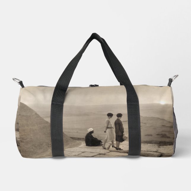 Flapper Girls Sunrise Khufu Pyramid, Egypt 1920  Duffle Bag (Front)