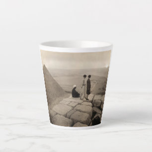 Flapper Girls Sunrise Khufu Pyramid, Egypt 1920  Latte Mug