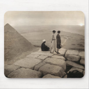 Flapper Girls Sunrise Khufu Pyramid, Egypt 1920 Mouse Mat