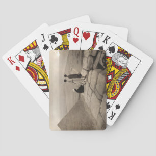 Flapper Girls Sunrise Khufu Pyramid, Egypt 1920  Playing Cards
