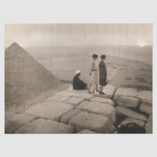 Flapper Girls Sunrise Khufu Pyramid, Egypt 1920  Tissue Paper
