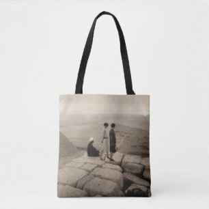 Flapper Girls Sunrise Khufu Pyramid, Egypt 1920  Tote Bag
