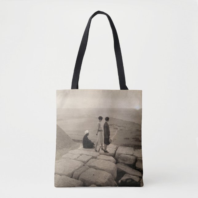 Flapper Girls Sunrise Khufu Pyramid, Egypt 1920  Tote Bag (Front)