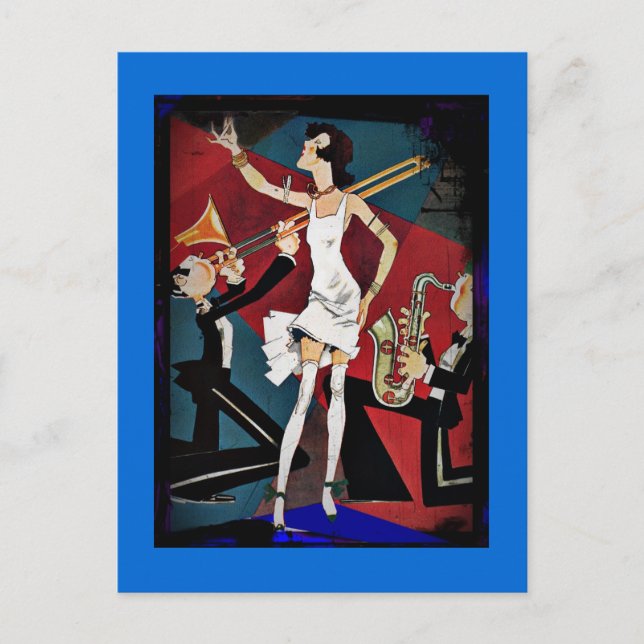 Flapper in a Jazz Band Postcard (Front)