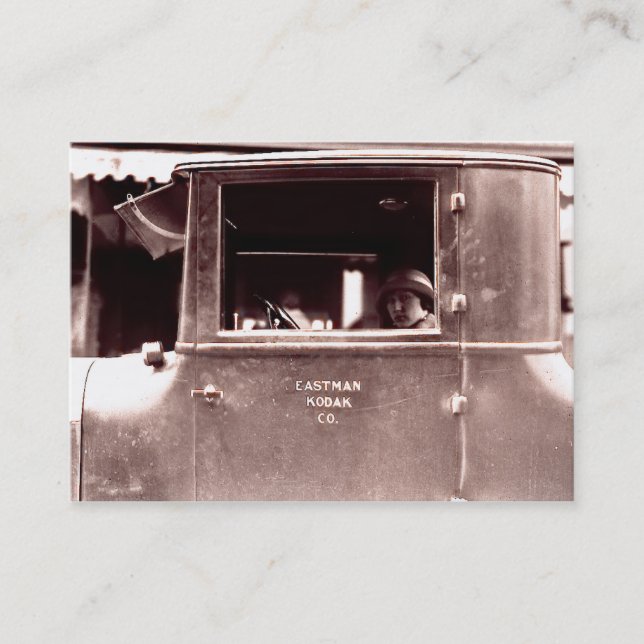 Flapper in a Tin Lizzie Roaring Twenties Business Card (Front)