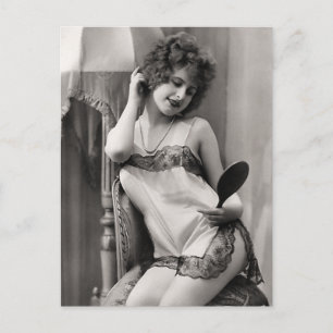Flapper In Lingerie Postcard