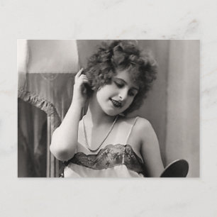 Flapper In Lingerie Postcard