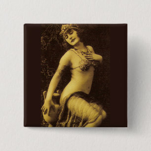 Flapper in Sepia 1 15 Cm Square Badge
