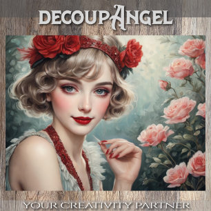 Flapper Jazz Queen - Decoupage - Tissue Paper