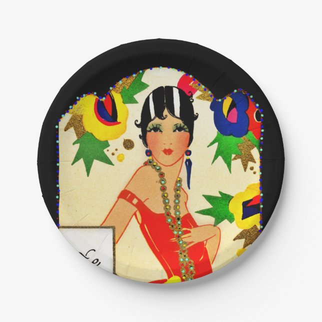 Flapper Keeping Score Paper Plate (Front)