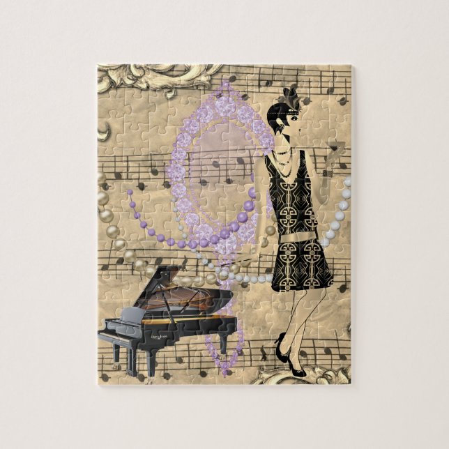 Flapper Lady Music & Glamour Jigsaw Puzzle (Vertical)