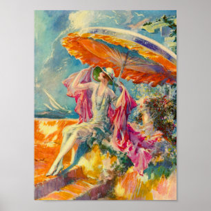 flapper on the beach poster