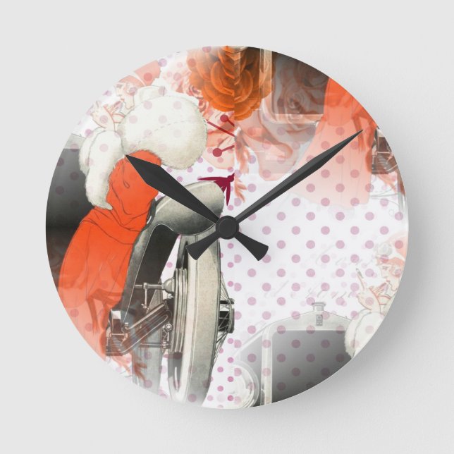 flapper polkadots round clock (Front)