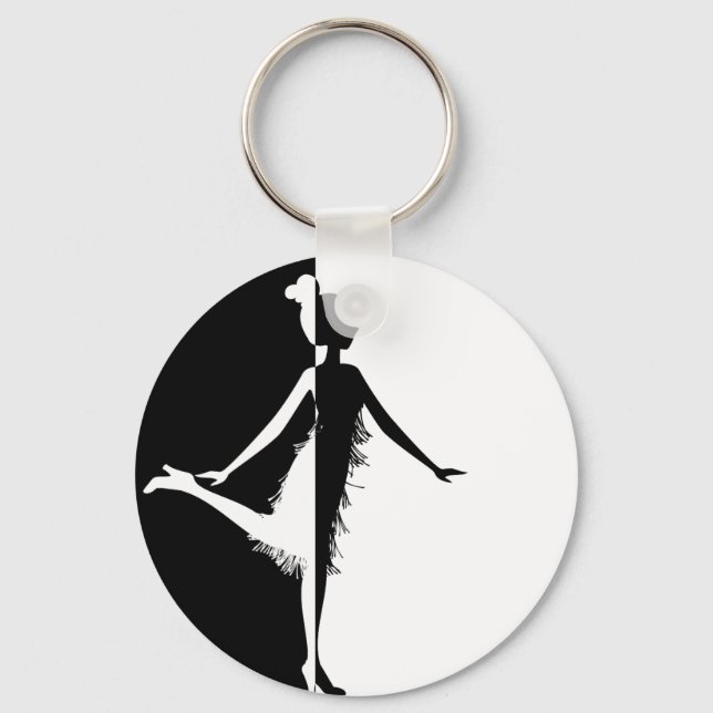 Flapper Silhouette Key Ring (Front)