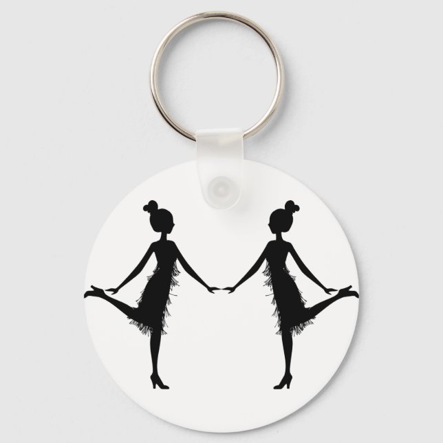 Flapper Silhouette Key Ring (Front)