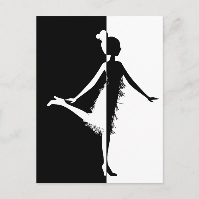 Flapper Silhouette Postcard (Front)