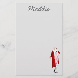 Flapper vintage fashion lady roaring twenties stationery